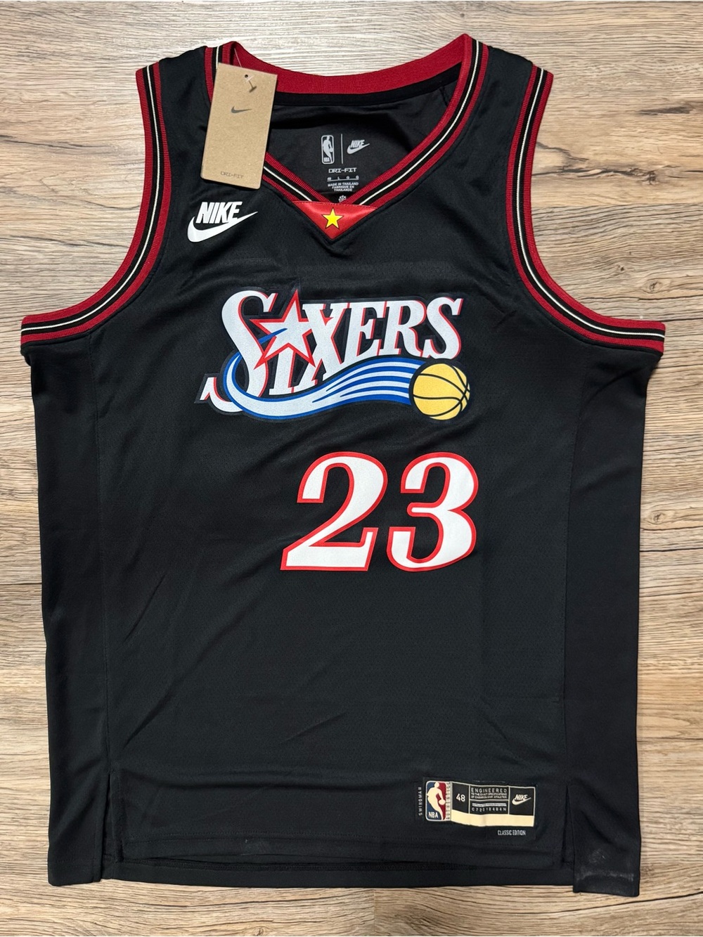 Black Philadelphia Sixers Basketball LeBron James Jersey (Large & Medium)